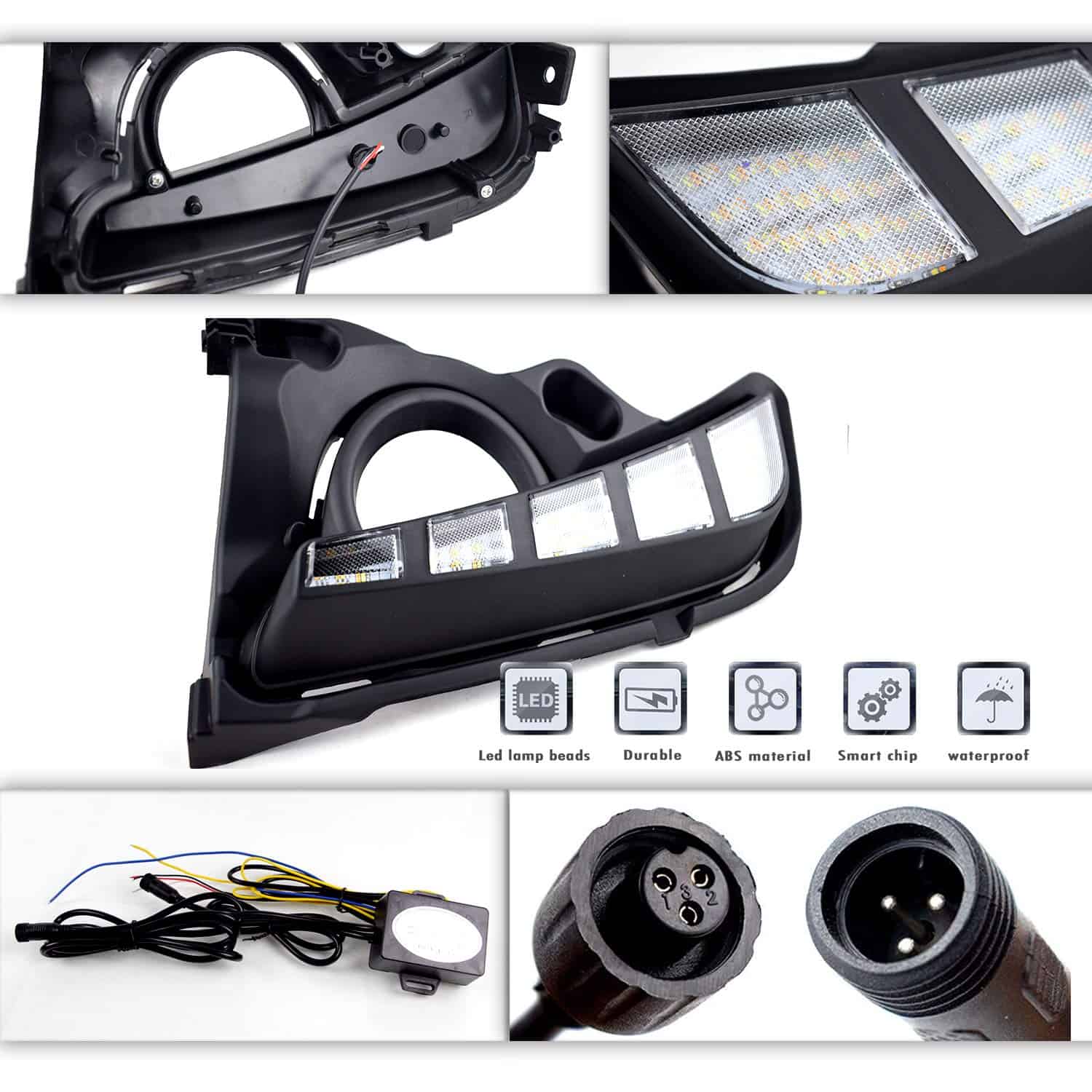 GeeGeeTop Switchback White/Amber LED Front Fog Daytime - Imagen 3