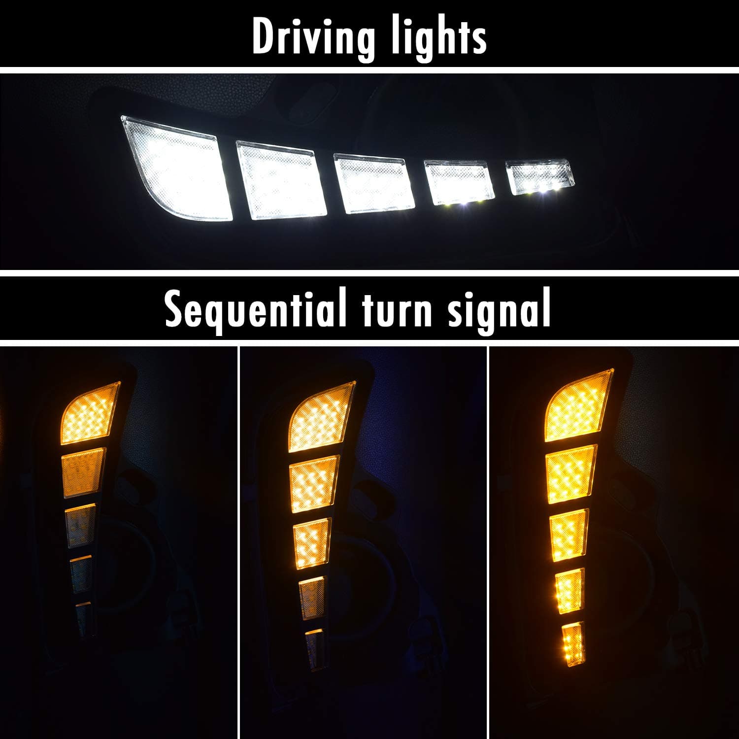 GeeGeeTop Switchback White/Amber LED Front Fog Daytime - Imagen 4