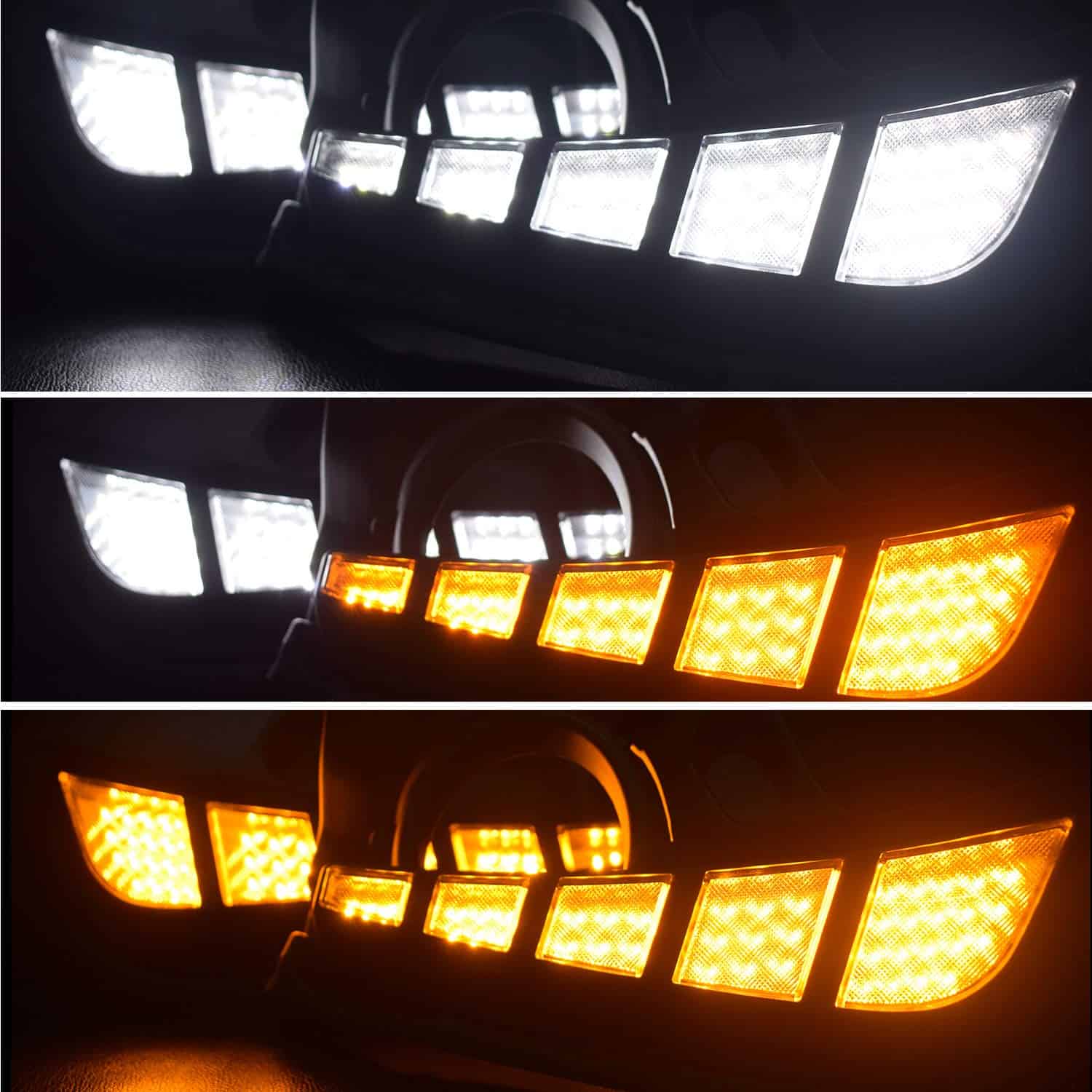 GeeGeeTop Switchback White/Amber LED Front Fog Daytime - Imagen 6