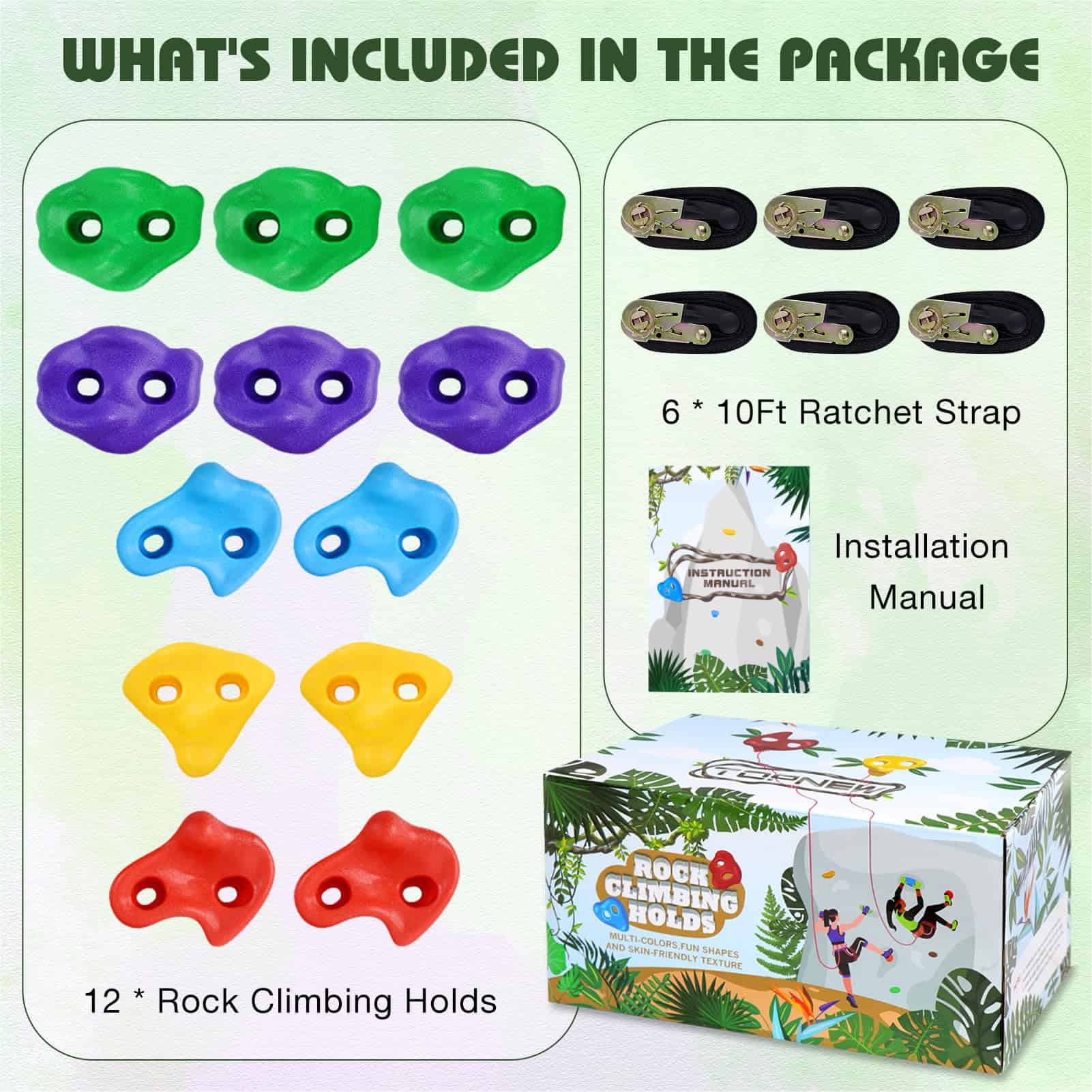 TOPNEW 12 Agarres de Escalada de Árbol para Niños, Adultos - Imagen 3