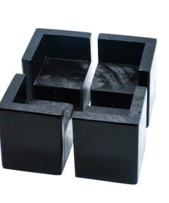 Paquete de 4 Elevadores de Muebles Cuadrados Negros