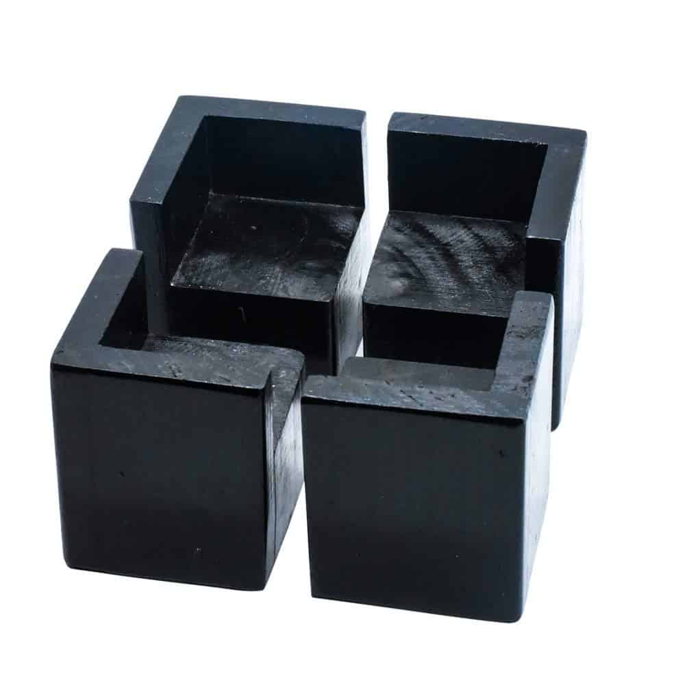 Paquete de 4 Elevadores de Muebles Cuadrados Negros