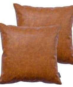 Fundas de cojín de cuero sintético HOMFINER 20x20 pulgadas