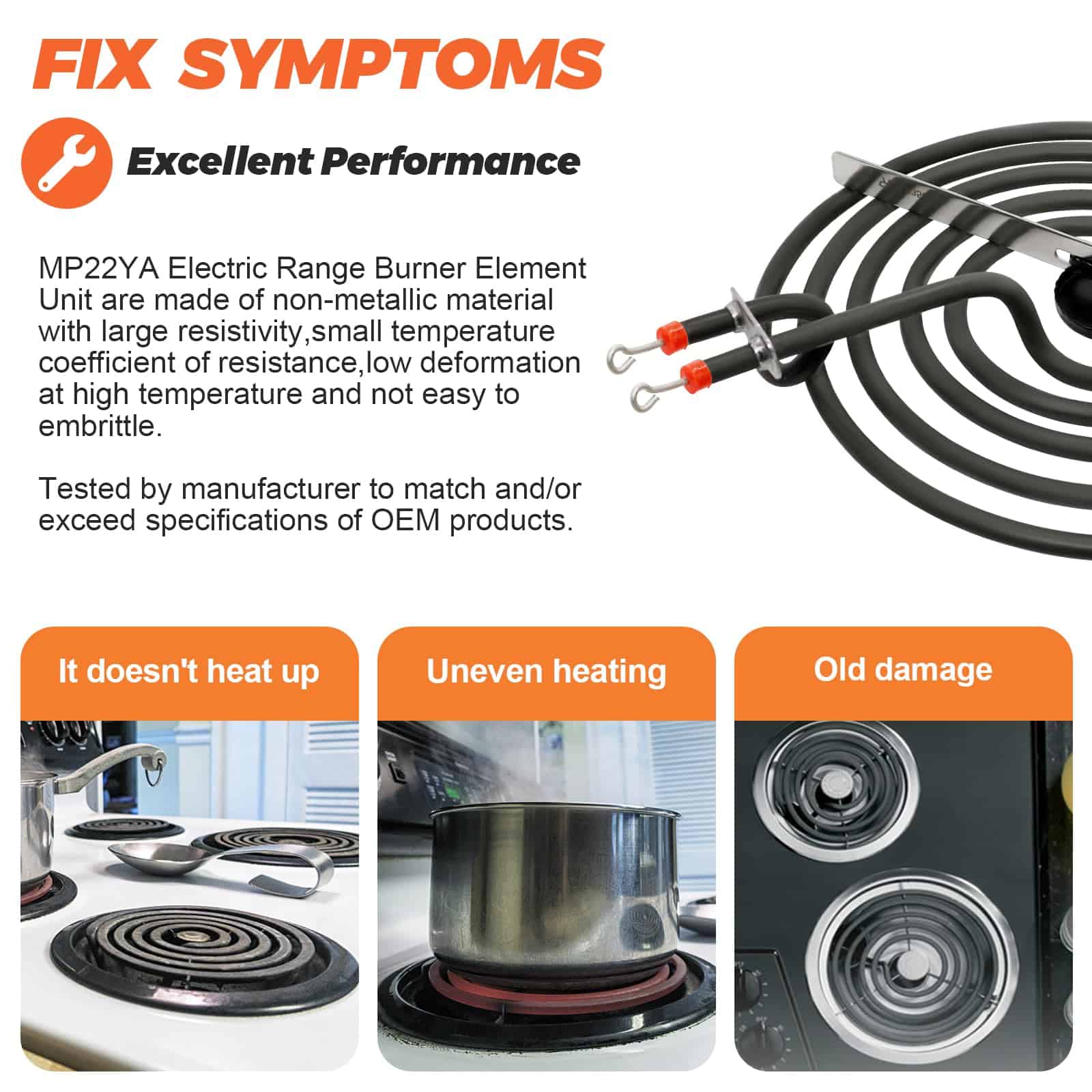 Conjunto de unidad de elemento de quemador de rango - Imagen 6