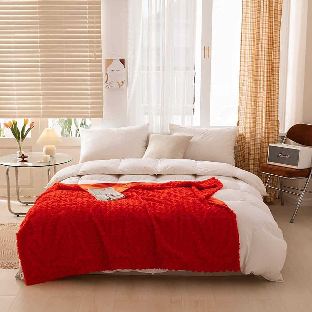 Manta lanzable esponjosa de terciopelo de lujo