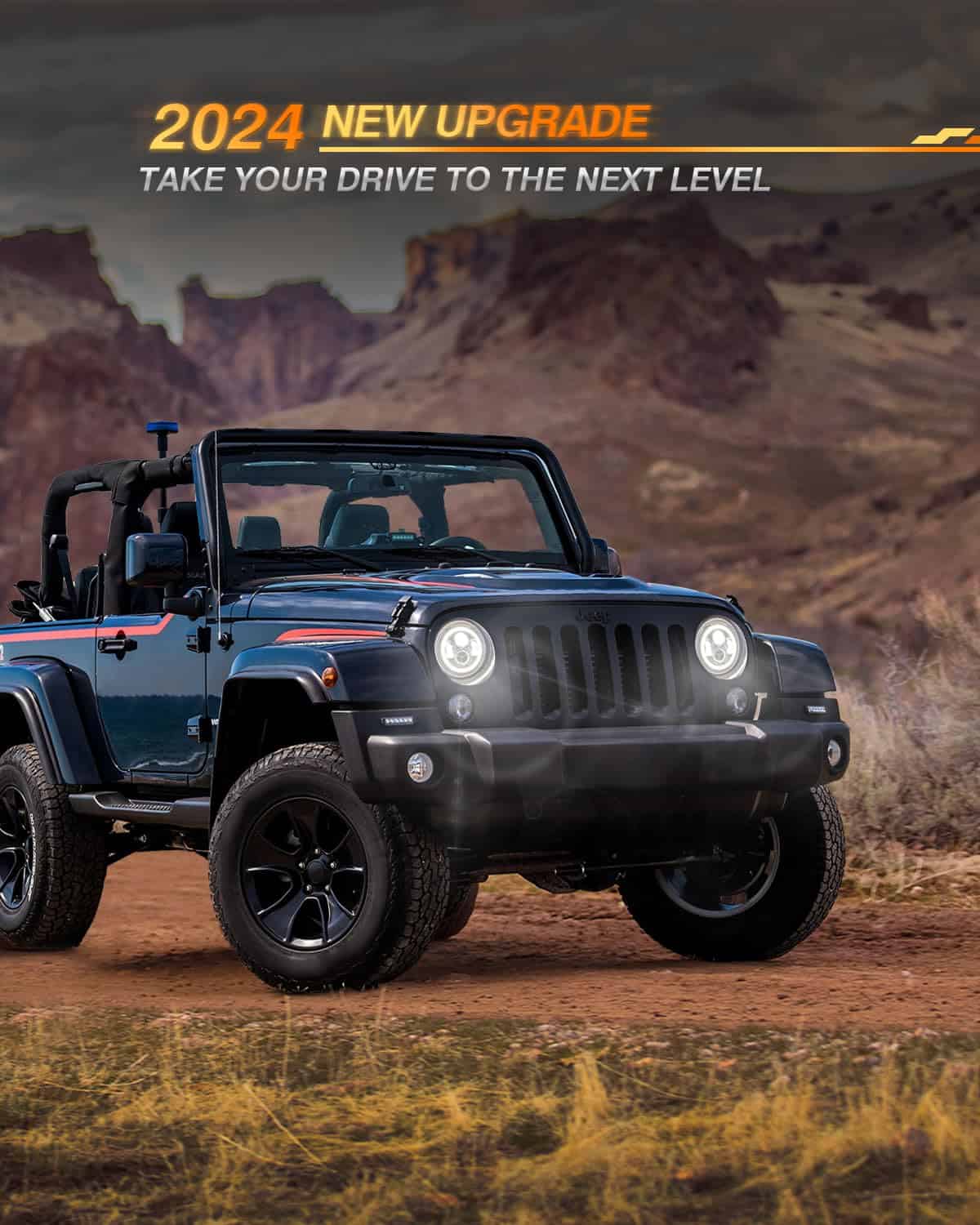 Faros LED Halo de 7 Pulgadas con Señal de Giro Ámbar y Luz - Imagen 3