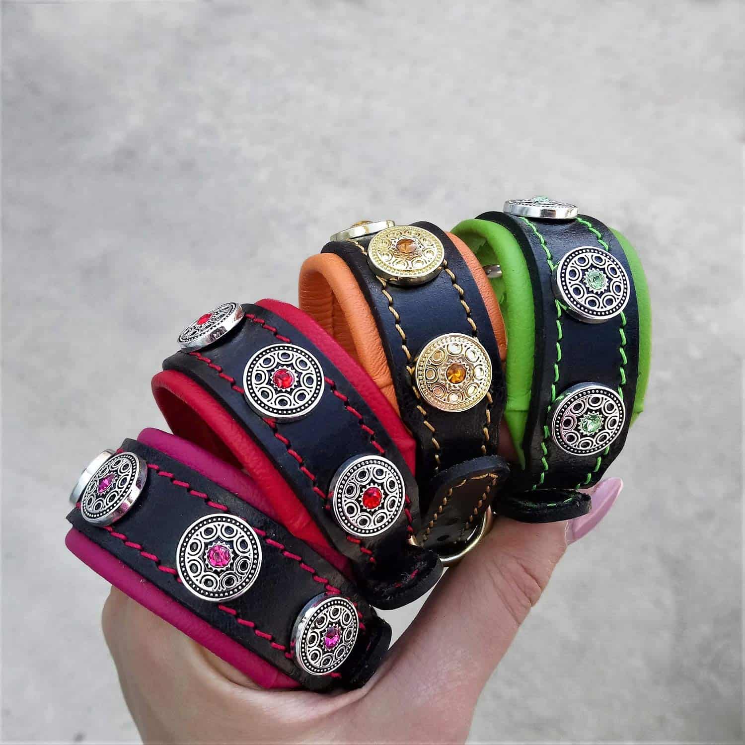 Collar de Cuero Genuino para Cachorro Bestia Bijou - Imagen 5