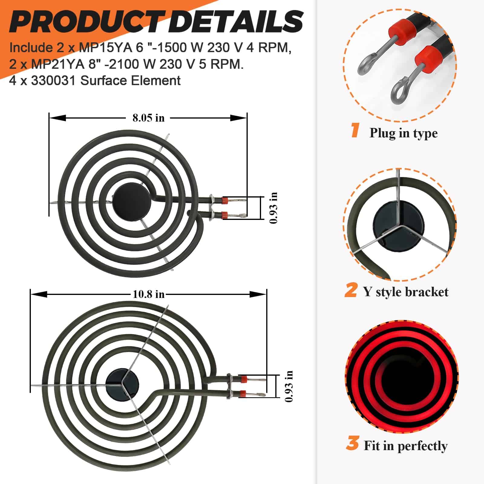 Juego de Unidades de Elementos de Quemador de Rango - Imagen 3