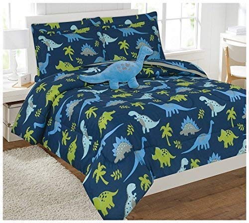Set de Edredón Linen Plus para Niños Dinosaurio Azul Oscuro