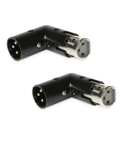 Par de Adaptadores en Ángulo de 3-PIN XLR | Doble Macho y