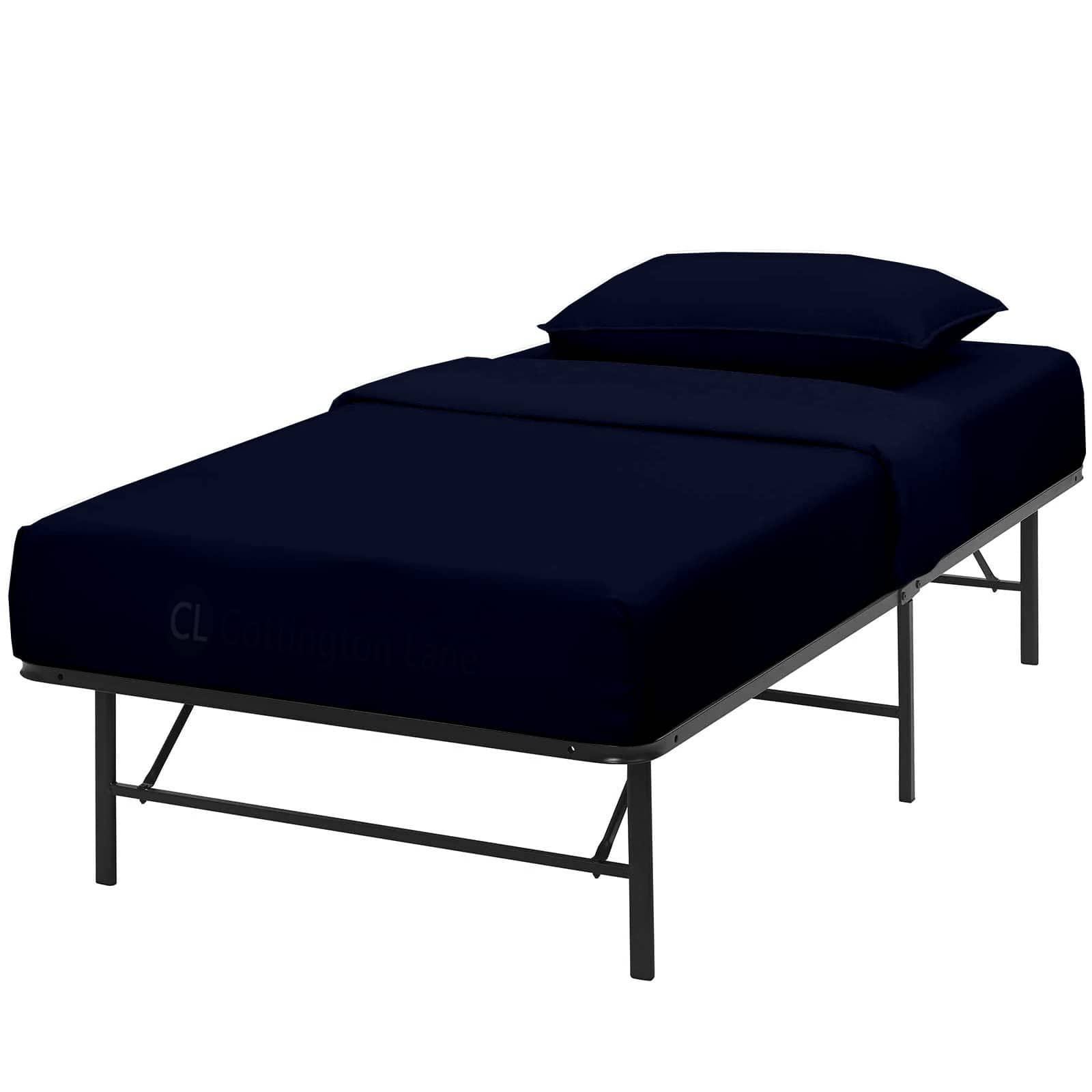 Juego de sábanas para cama individual (30" X -Azul Marino Só
