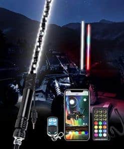 AddSafety 5FT RGBW Luces de Látigo con Blanco Puro, Luz de