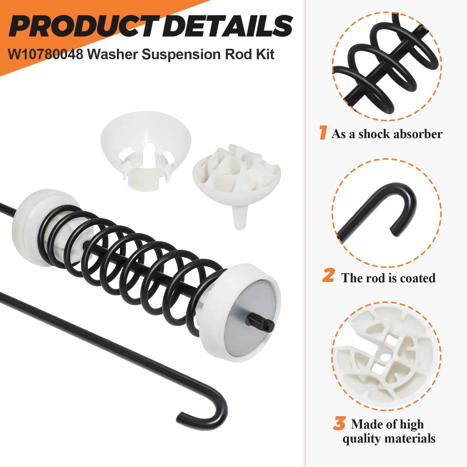 Kit de Varillas de Suspensión para -Negro y Blanco - Imagen 3