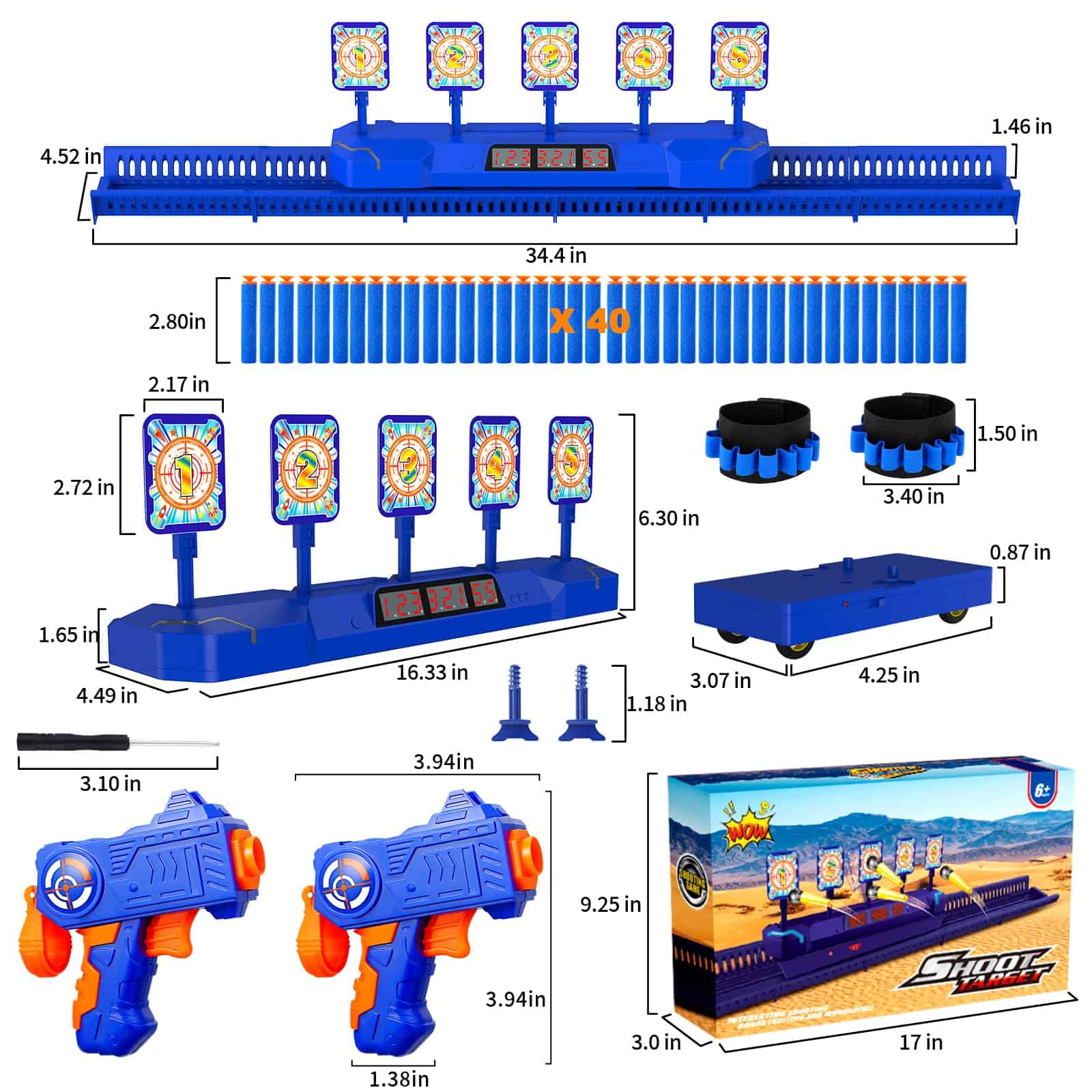 Fibevon Target for Nerf Guns, Electric Scoring Auto Reset - Imagen 6