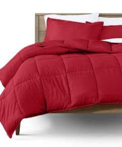 Juego de edredón Bare Home - Tamaño Twin/Twin -Rojo