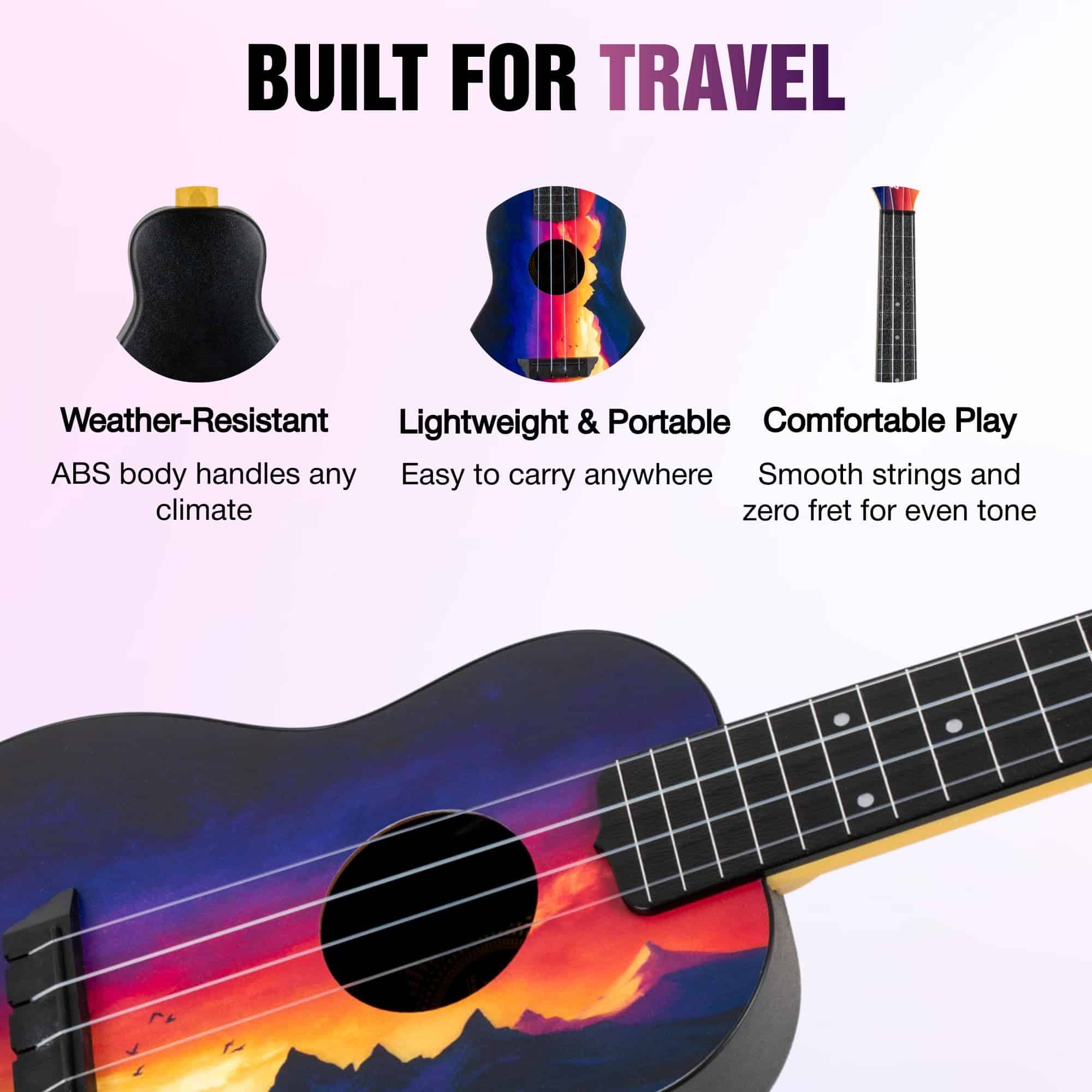 Flight Elise Ecklund Sunset Soprano Ukulele de 4 Cuerdas - Imagen 6