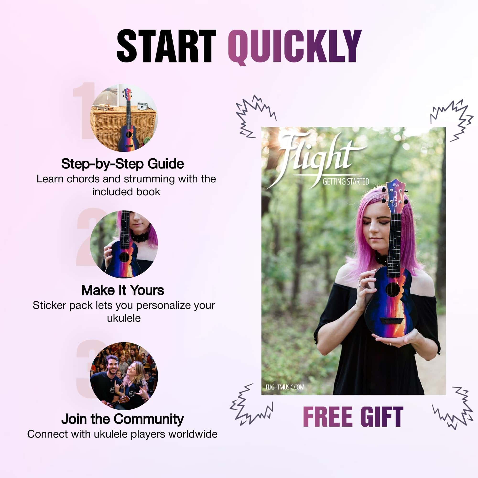 Flight Elise Ecklund Sunset Soprano Ukulele de 4 Cuerdas - Imagen 7