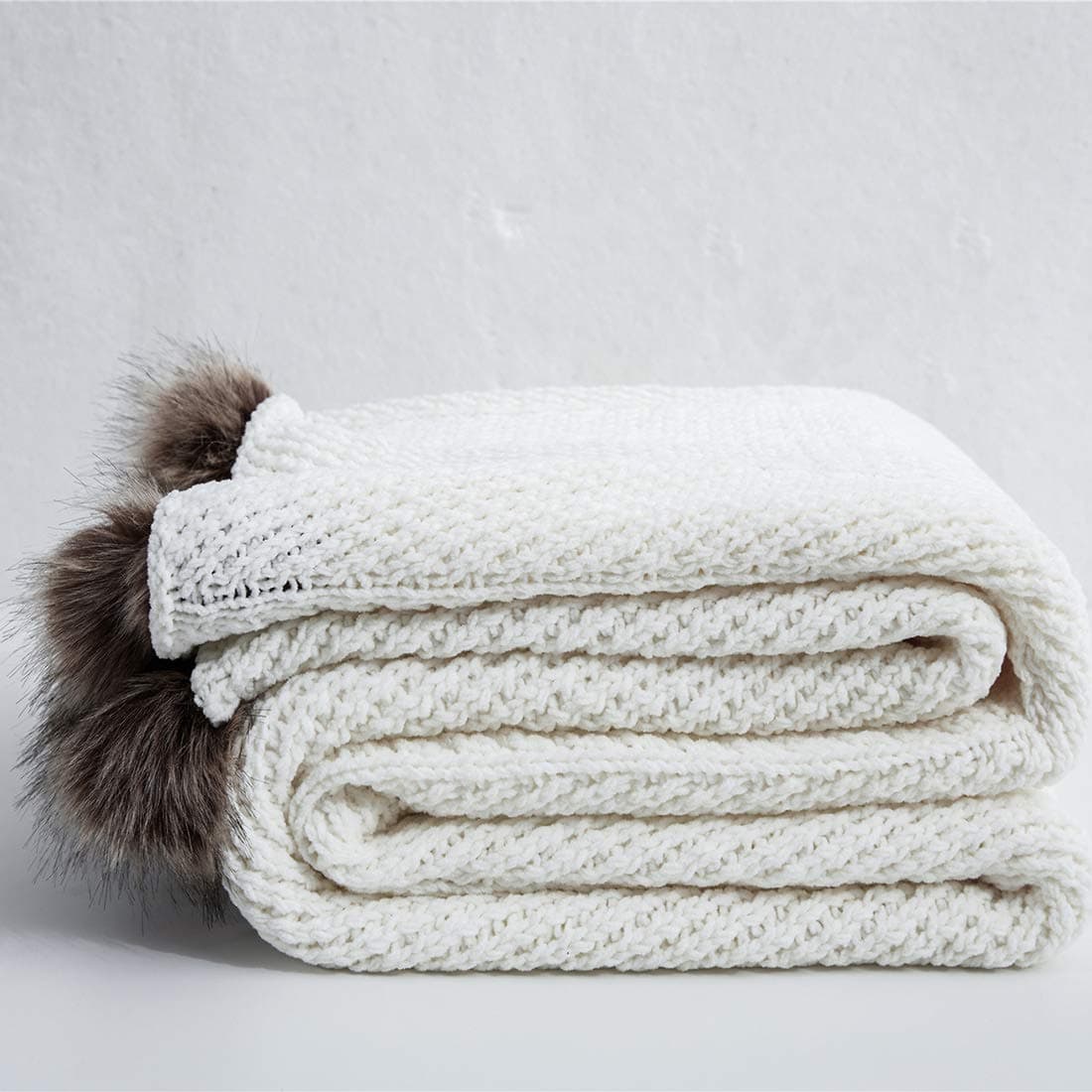 Manta de Lana con Pom Pom de Vctops - Súper Suave, Cálida y - Imagen 3