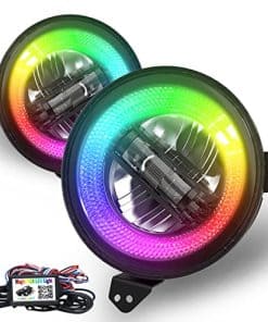 Faros LED RGB de 9 pulgadas AUDEXEN, control Bl-ue-tooth,