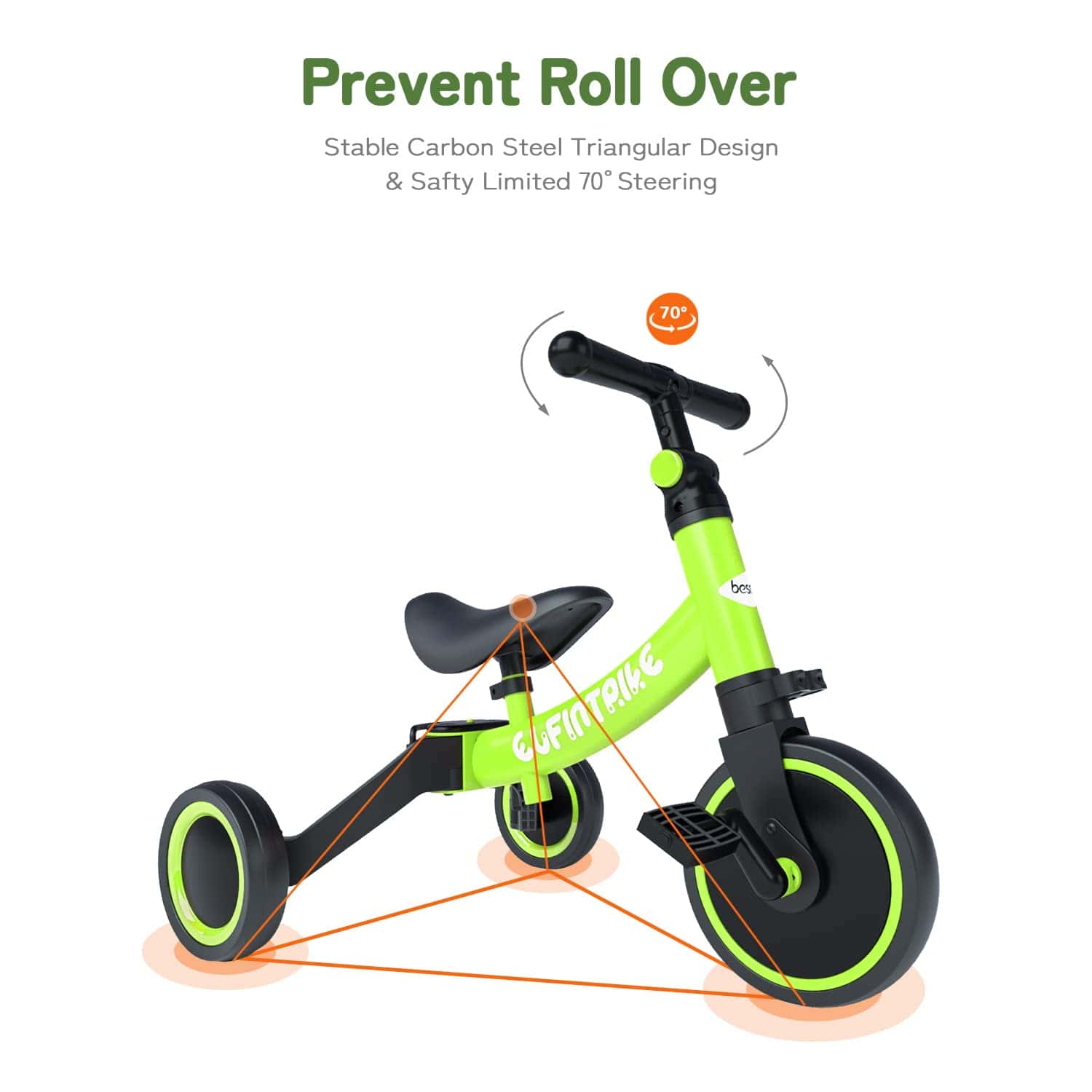 Triciclo para niños besrey 5 en 1 para edades de 10 meses a - Imagen 5