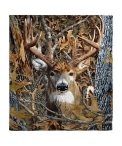 Manta de Franela con Estampado de Ciervo Camuflado - 75 x