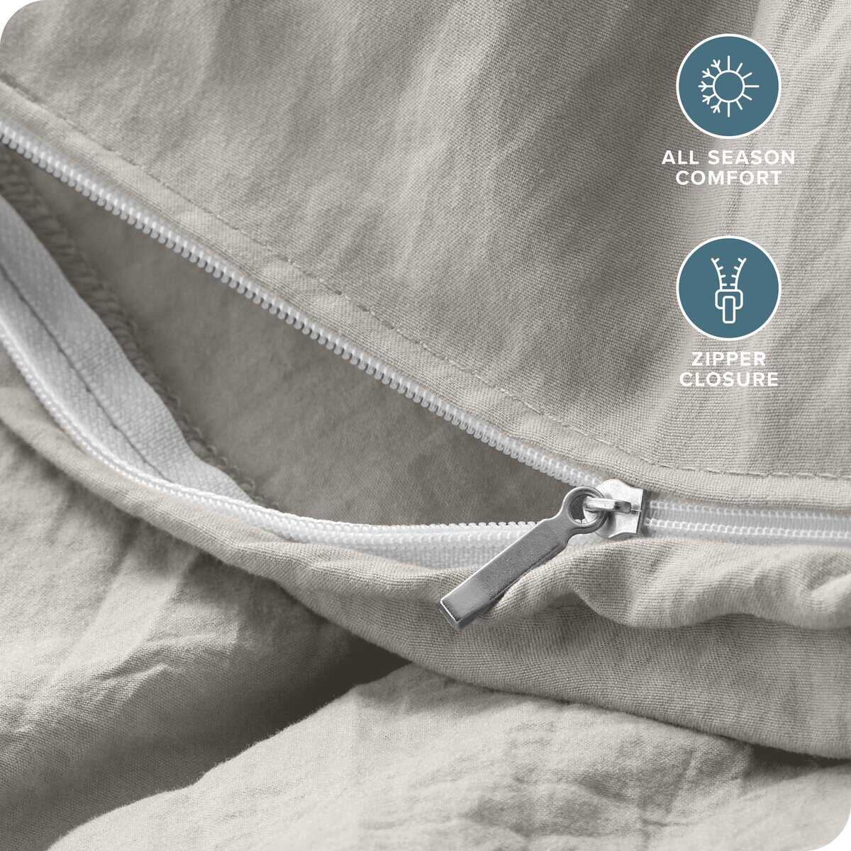 Juego de Funda Nórdica Ultra Suave Lavada -Niebla - Imagen 5