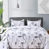 Set de Edredón Nanko King 3 piezas, Blanco y Gris Floral