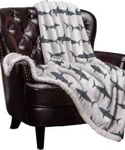 Manta de Sherpa Rosa Jardín Tiburones, Manta de Cama