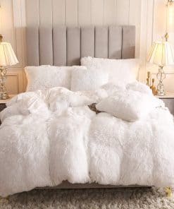 Conjunto de Funda de Edredón de Felpa de Piel Sintética