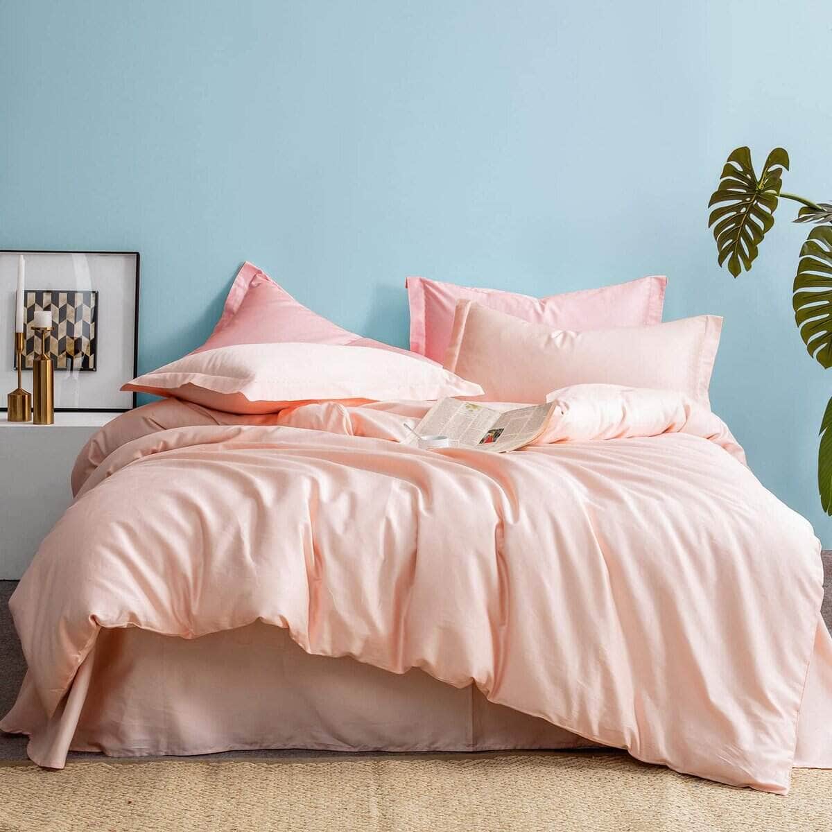 Juego de Funda Nórdica MILDLY Rosa 100% Algodón de Fibra