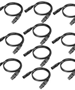 Cable DMX WorldLite de 3.2 pies, 10PCS 1 Metro Cables de