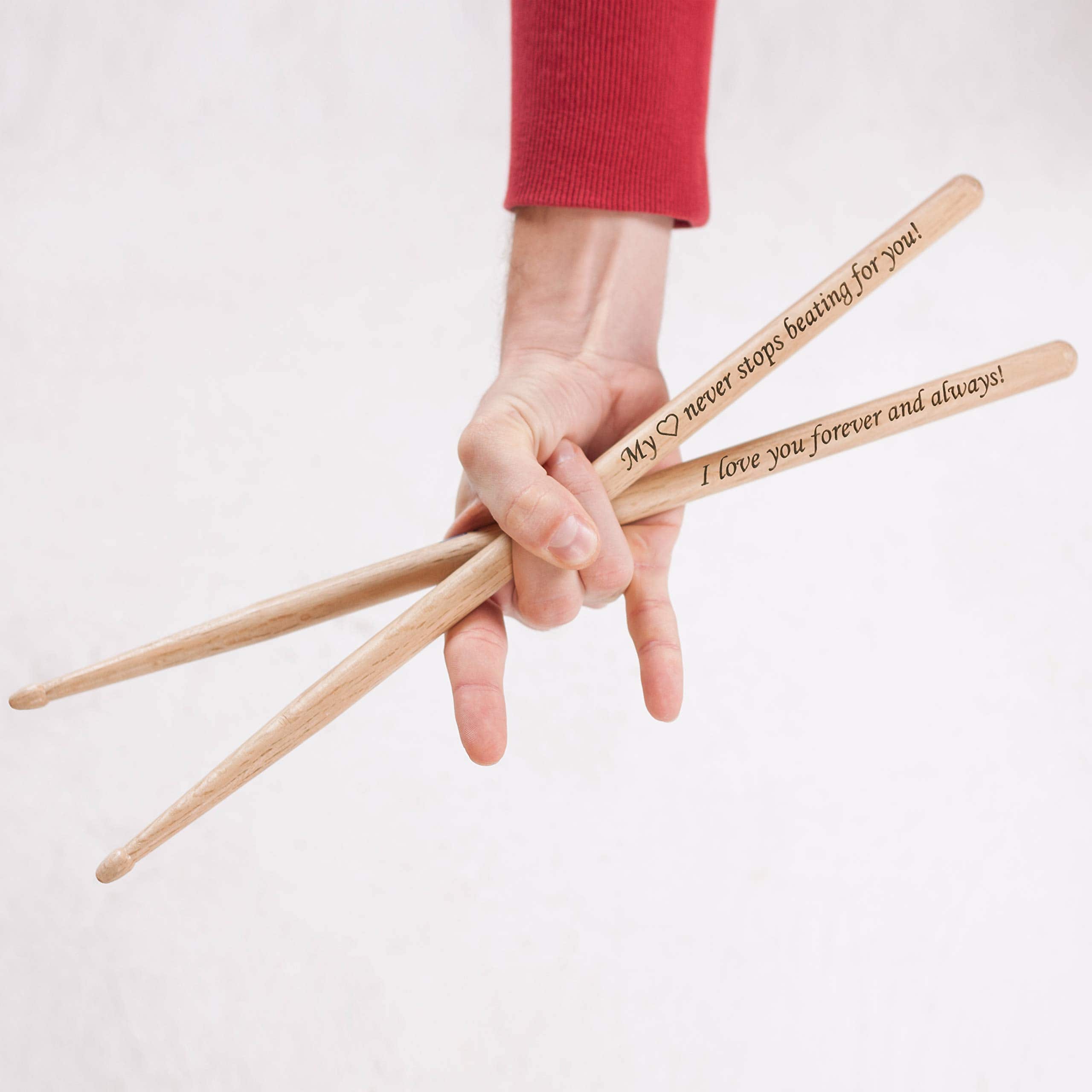 Baquetas de Madera Grabadas 1 PAR Regalo para Baterista - Imagen 3
