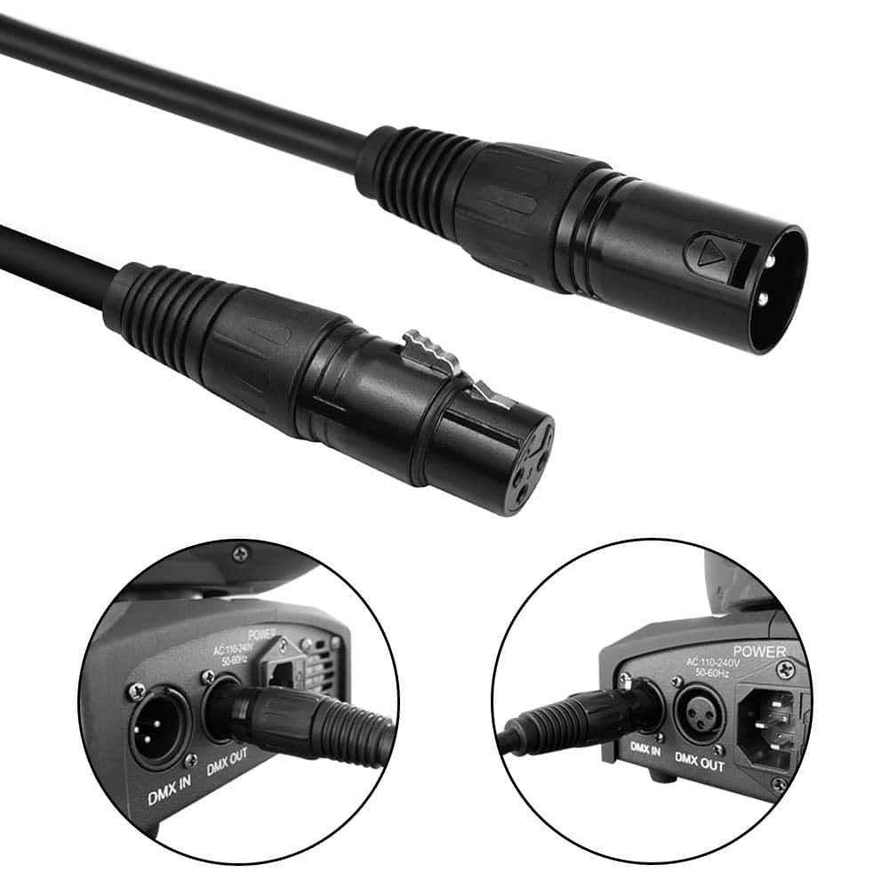 Cable DMX Eyeshot de 6.5ft / 2m, 10PCS 3 Pines Cables DMX, - Imagen 7