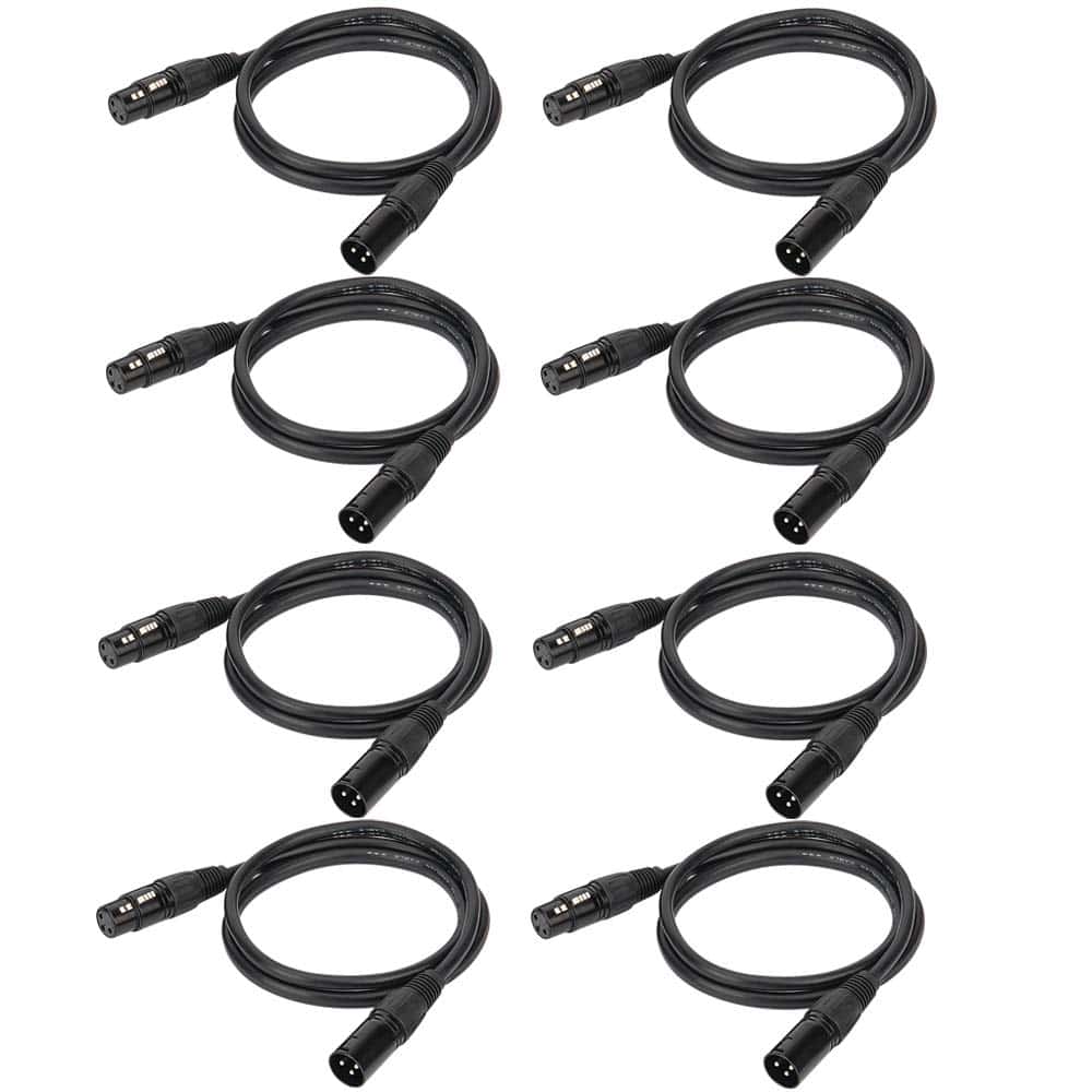 Cable DMX Eyeshot de 6.5ft / 2m, 10PCS 3 Pines Cables DMX,
