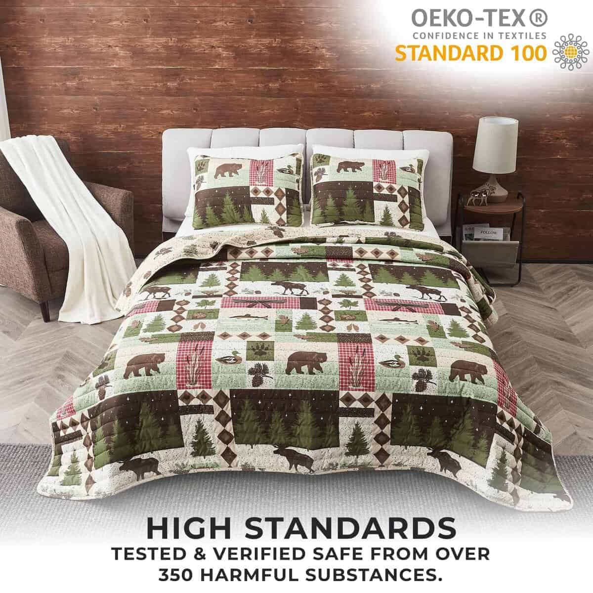 Conjunto de Colcha King Size Reversible de 3 Piezas Rustica - Imagen 6