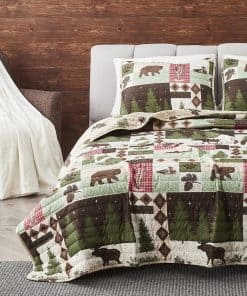 Conjunto de Colcha King Size Reversible de 3 Piezas Rustica