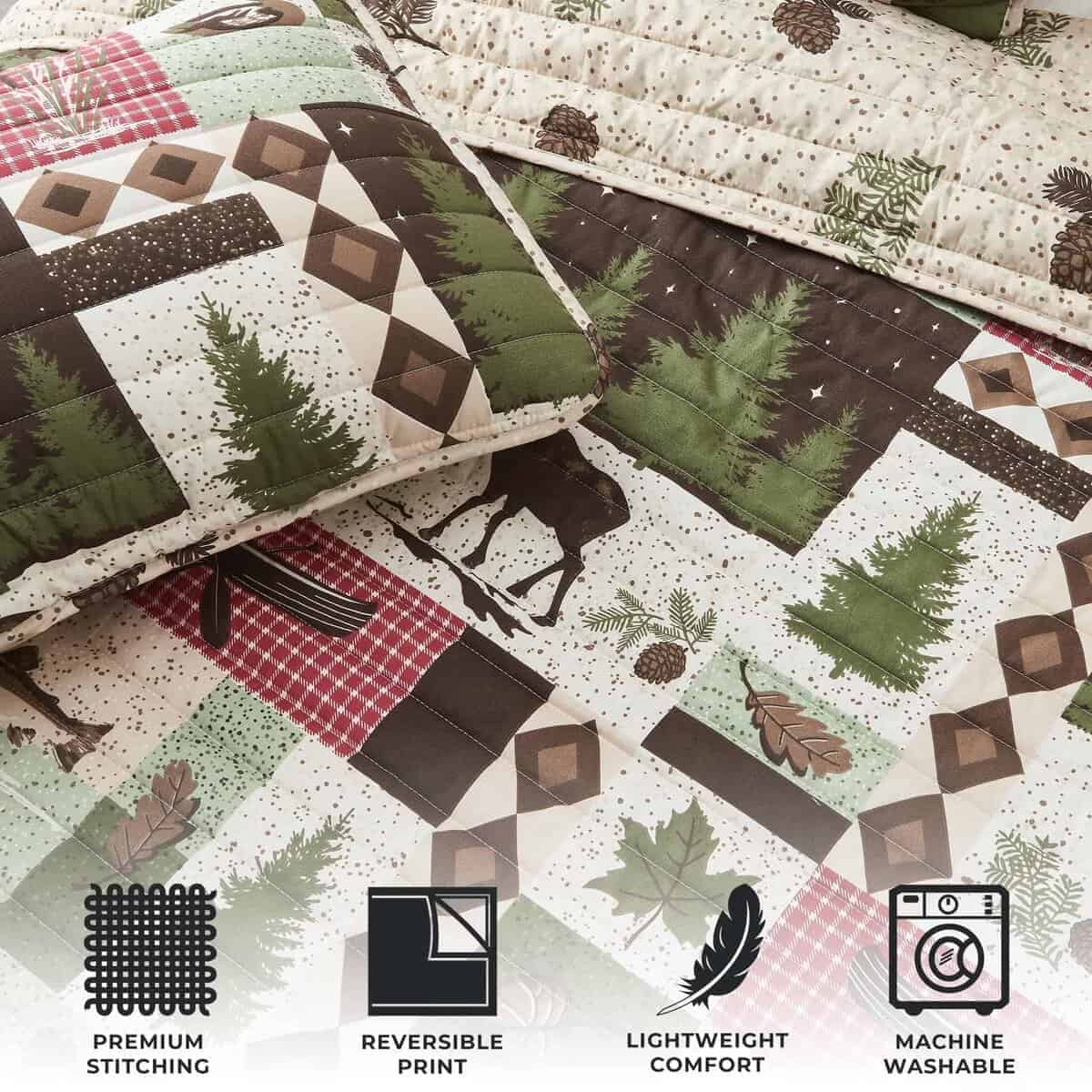 Conjunto de Colcha King Size Reversible de 3 Piezas Rustica - Imagen 5