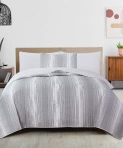 Great Bay Home Juego de Colchas Reversible Gris Twin/Twin