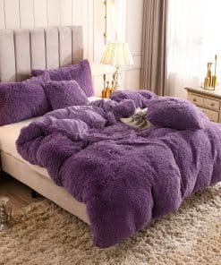 Uhamho Luxury Fluffy 1PC Duvet Cover Faux Fur Piel
