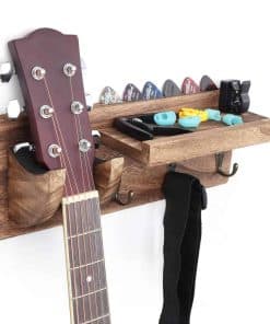 Bikoney Wall Mount Guitar Hanger Shelf with Pick Holder and