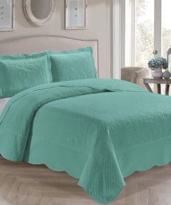 Colcha Edredón Acolchado Sólido de Tamaño Completo/Queen de