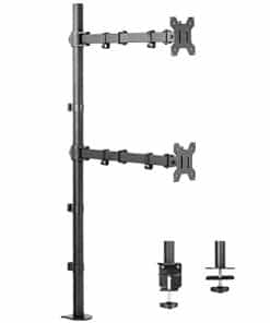 Soporte de pie para monitor dual extra alto apilado
