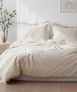 Juego de Funda Nórdica de Lino Francés BISELINA de 3 Piezas