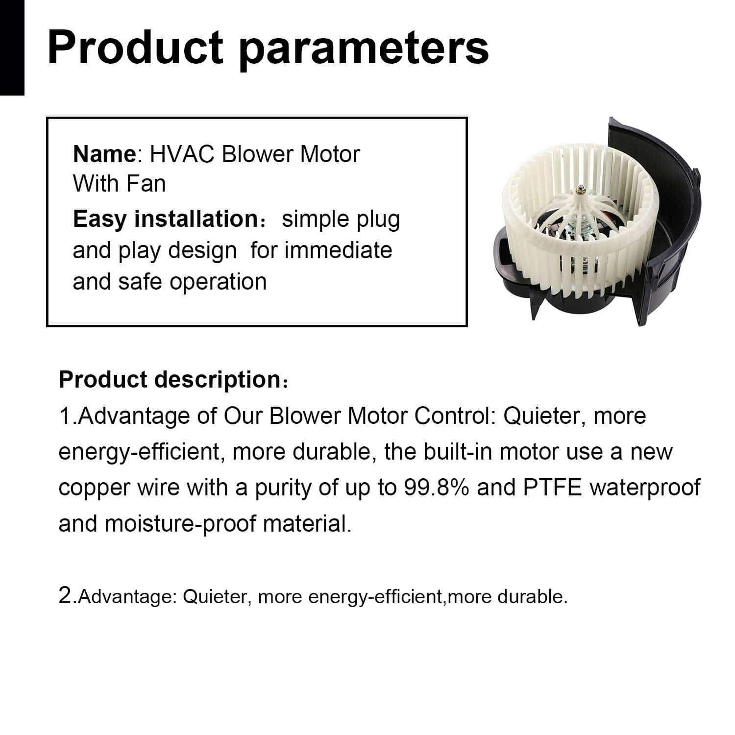 Ventilador del Motor del Soplador del Aire Acondicionado - Imagen 6