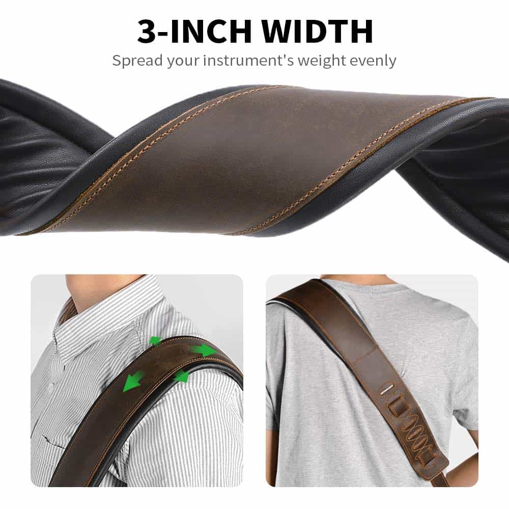 Correa de Guitarra de Cuero BestSounds 3 Pulgadas de Ancho - Imagen 6