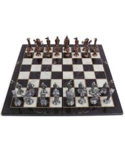 Juego de Ajedrez de Metal de Cobre Antiguo -Cobre
