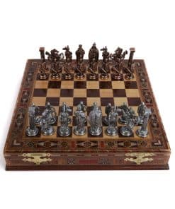 Ajedrez Medieval del Ejército Británico Antiguo de Cobre