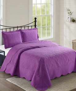 Juego de Cubrecama de 3 Piezas de Lujo Grabado Ultrasónico