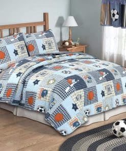 Juego de Colcha y Cubrecama Deportivo Azul de Cozy Line