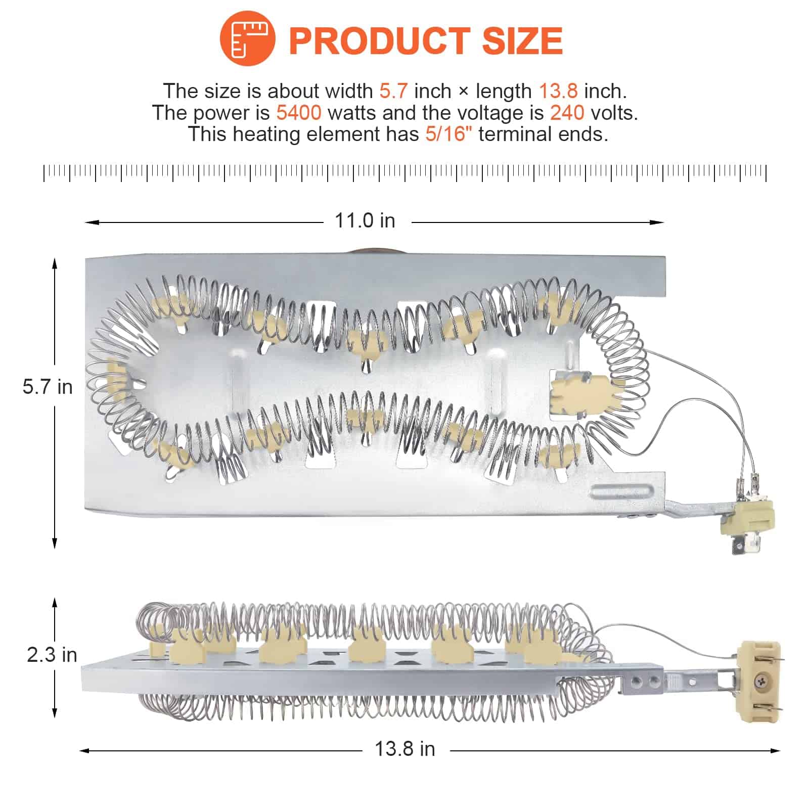 Elemento Calefactor de Secadora W11344457 3387747 - - Imagen 5